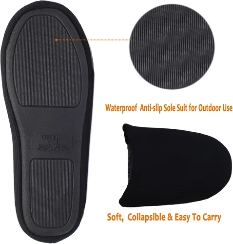 Vista 4 de ofoot Pantuflas de casa de espuma viscoelástica de algodón lavable para mujer, para el hogar, para interiores, para dormitorio, ligeras