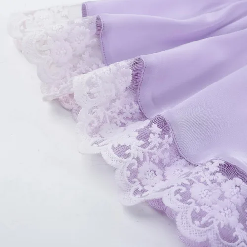 Vista 6 de LJYH Camisón largo sedoso de manga corta para mujer