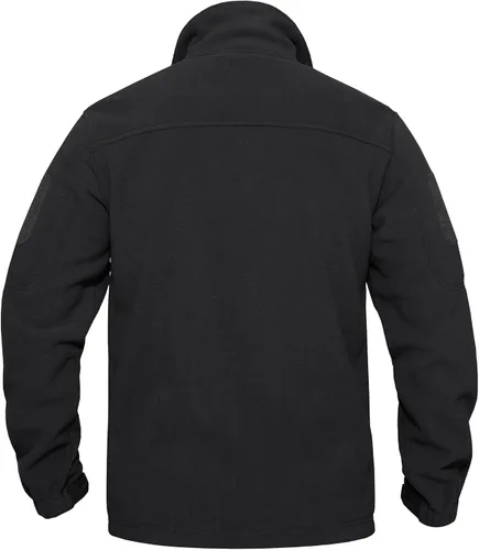 Vista 2 de BIYLACLESEN Chaqueta de forro polar para hombre, chaquetas tácticas militares softshell, abrigos de invierno cálidos con cremallera completa