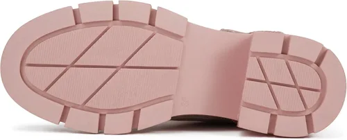Vista 4 de REDTOP Botas de combate para mujer con suela de lengüeta gruesa, botas de tobillo con cordones y hebilla casual