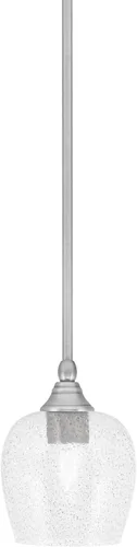 Vista 222 de Toltec Lighting Tallo Colgado Mini colgante, acabado de cobre negro, 3.5" cuadrado humo burbuja vidrio
