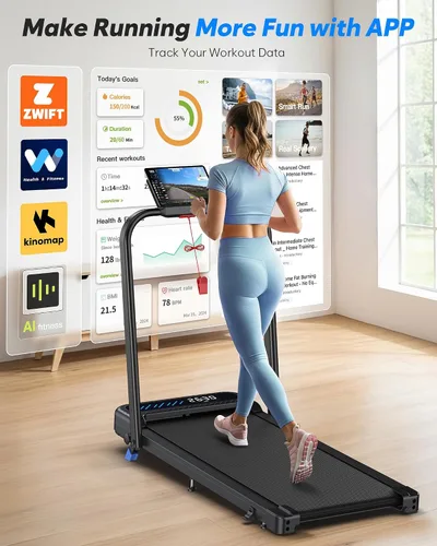 Vista 3 de Cardirun Walking Pad with Incline and Stable Handle Bar, Foldable Treadmill