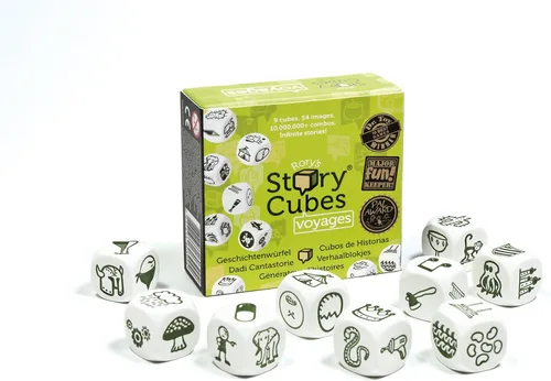 Vista 2 de Asmodee Rory's Story Cubes Voyages (caja) - Embárcate en aventuras épicas! Juego creativo de narración de historias para niños y adultos, a partir
