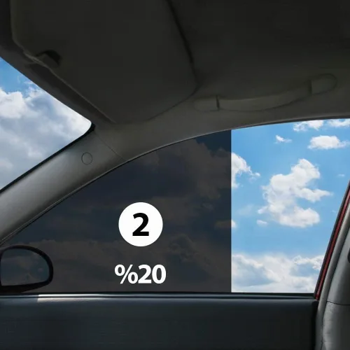 Vista 3 de Película tintada para ventana de automóvil, rollo de 20% VLT negro, ajuste universal, ancho de 20 pulgadas x largo 20 pies de largo, rollo