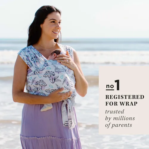 Vista 5 de Portabebés Moby Baby Wrap Featherknit para recién nacidos a niños pequeños (8-15kg), porta bebé tipo cabestrillo, diseño ligero y manos libres