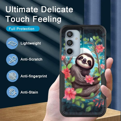 Vista 214 de Funda para Galaxy A14 5G, resistente de doble capa híbrida de policarbonato duro, goma suave, a prueba de golpes, funda protectora resistente