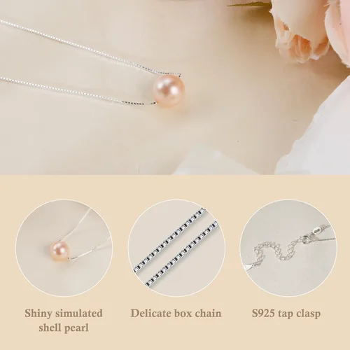 Vista 12 de Sereney Regalos de cumpleaños para niñas y mujeres, collar de perlas de plata esterlina como regalo de cumpleaños de 7, 9, 10, 11, 13, 15, 16, 18
