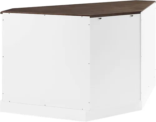 Vista 3 de Crosley Furniture Winslow - Jaula esquinera para perros, para mascotas, color blanco