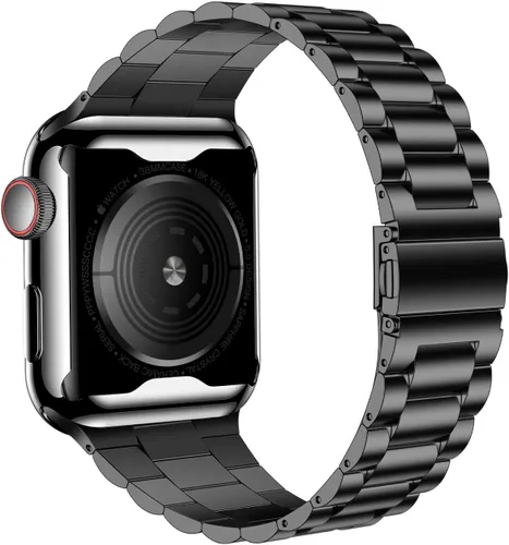 Vista 3 de iiteeology - Correa compatible con Apple Watch de 1.49" (38mm) Serie 3 2 1, correa mejorada de acero inoxidable con protector de pantalla