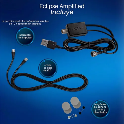 Vista 4 de Antennas Direct ClearStream Eclipse - Antena de TV UHF amplificada para interiores, reversible, rango de más de 50 millas, con cable de 12 pies