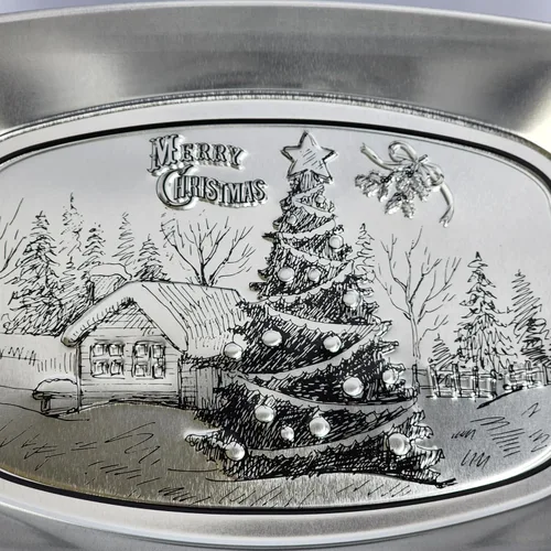 Vista 7 de Juego de 3 bandejas decorativas ovaladas de metal plateado, esenciales, decoración de Acción de Gracias y vacaciones, bandejas de tocador en relieve
