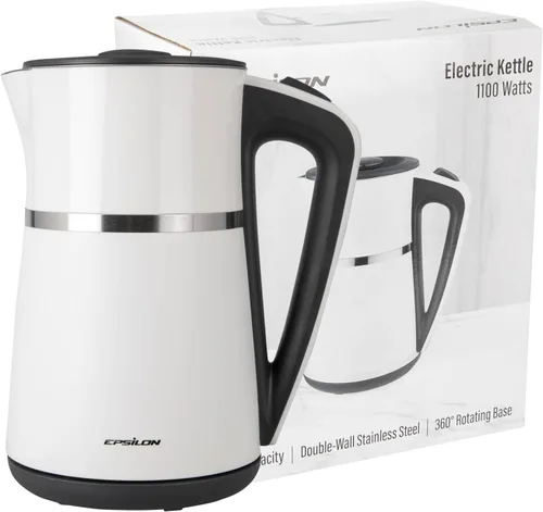 Vista 11 de Hervidor eléctrico Epsilon 1100W - 1.7L, tetera eléctrica con protección contra secado y apagado automático, tetera eléctrica de hervido rápido