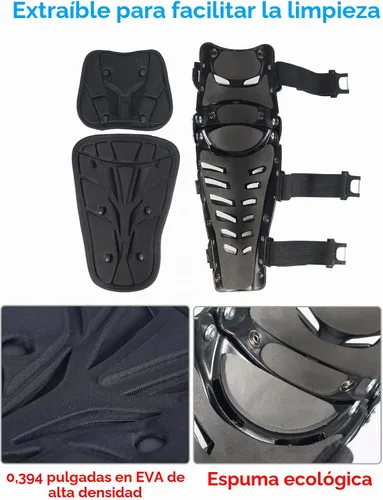 Vista 5 de Protectores de rodilla y espinilla para motocicleta, protección de pierna larga a prueba de choques, protección de rodilla para motocicleta doblable