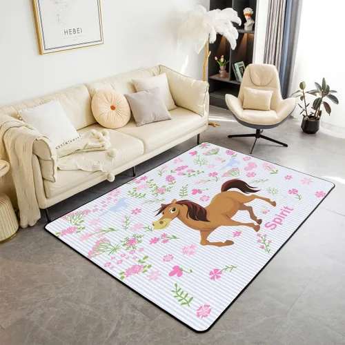 Vista 8 de Alfombras de dinosaurio para sala de estar, dormitorio, alfombra antideslizante de 3 x 5 pies, para niños, mujeres y hombres, blanco y negro