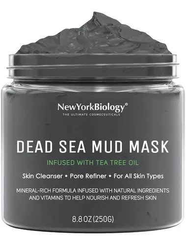 Vista 13 de Máscara de barro del Mar Muerto de New York Biology para rostro y cuerpo con eucalipto Refinador de poros de calidad de spa para piel grasa