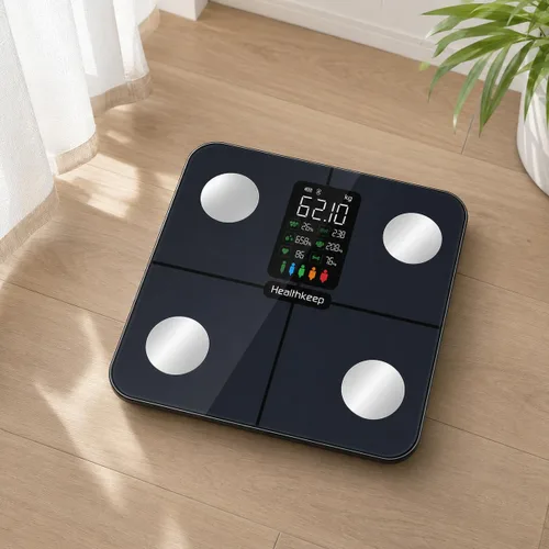 Vista 9 de Báscula inteligente para peso corporal: pantalla retroiluminada grande, báscula de peso de baño ultra precisa con 15 métricas de composición