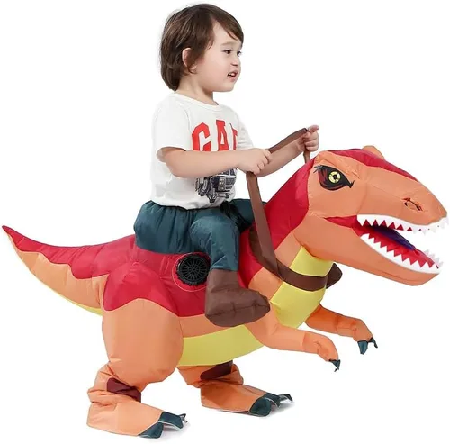 Vista 8 de HSCTEK: disfraz inflable de dinosaurio para niños y niñas Dilofosaurio