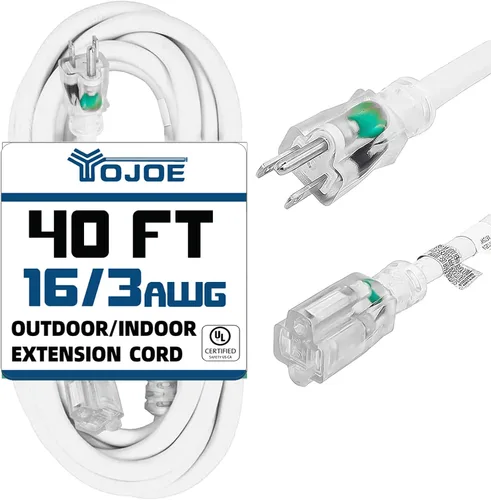 Vista 44 de YOJOE Cable de Extensión, Cable de Alimentación de 3 Clavijas 13A Resistente a la Intemperie, Cable de Extensión Marrón de Servicio Pesado Calibre