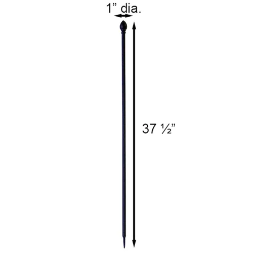 Vista 3 de Compra a granel de 12 postes para valla de jardín Panacea 87102, color negro, 37.5 pulgadas de alto cada uno