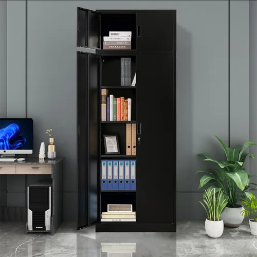 Vista 43 de BESFUR Armarios de almacenamiento de metal con estantes y puertas, armario de almacenamiento con cerradura de 36" de altura para oficina en casa