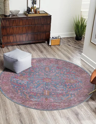 Vista 9 de Unique Loom Mangata Collection - Alfombra de área - Morgan (rectangular 2' 0" x 3' 0", azul antiguo/gris)