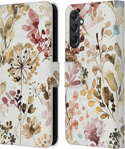 Vista 127 de Head Case Designs Officially Licensed Ninola Beige Wild Grasses Leather Wallet Case Compatible with Samsung Galaxy A07 4G
