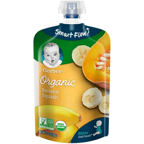 Vista 13 de Gerber Alimento orgánico para bebés de manzana, arándano y espinacas, bolsa de 3.5 onzas