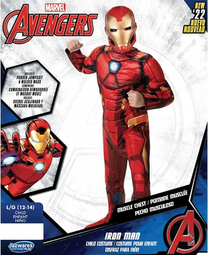 Vista 3 de Disfraz Deluxe de Iron Man para niños de MARVEL, disfraz de superhéroe de Tony Stark para niños, para Halloween - Oficialmente licenciado