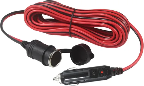 Vista 9 de Cable de extensión para encendedor de cigarrillos - Cable de extensión de coche de 6 pies, 12 V, enchufe macho a hembra con luces LED de 16 AWG