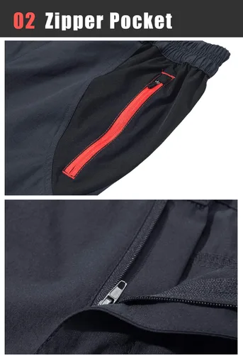 Vista 4 de TACVASEN Mens Quick Dry Hiking Pants Lightweight Water Resistant Mountain Fishing Work Pants
