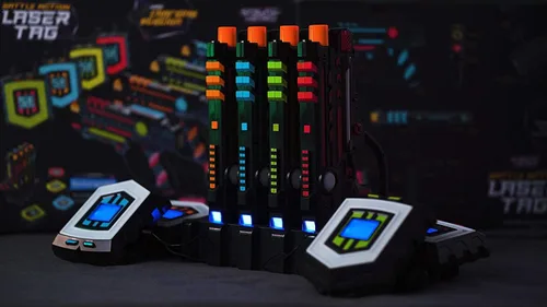 Vista 8 de Squad Hero Sensores láser recargables de 360° + LCDs - Juego de 4 ideas de regalo de cumpleaños para niños, adolescentes y adultos, niños y niñas