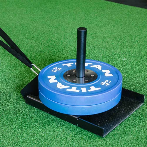 Vista 5 de Titan Fitness Trineo de entrenamiento de velocidad de potencia con correa de 14.5 pies, capacidad de 500 libras, arrastre ponderado o trineo