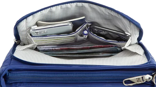 Vista 5 de Travelon Antirrobo Boho NorthSouth Crossbody, azul exuberante, azul (Lush Blue)