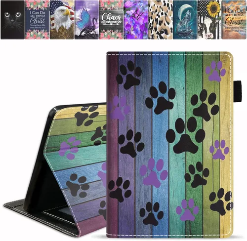 Vista 9 de Funda para tablet Kindle Fire HD 10/Fire HD 10 Plus (11ª generación, versión 2021), funda de piel sintética de alta calidad con ranura para tarjeta