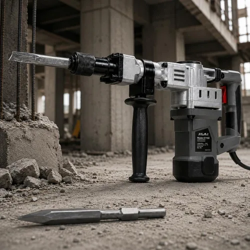 Vista 2 de XtremepowerUS Martillo eléctrico de demolición de 1400 W, rompedor de concreto resistente de 3900 BPM con punta y puntas de cincel planas, mango