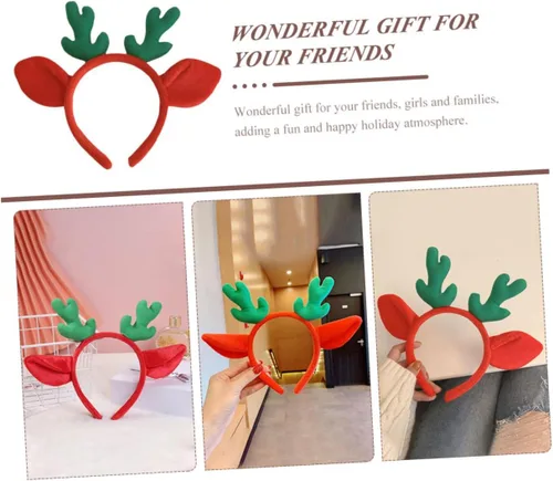 Vista 4 de Abaodam 5pcs Antler Headband Santa Claus Costume for Kids Christmas Elk Headband Antler Hair Hoops Disfraz De Santa Claus Para Adulto Elk Antlers