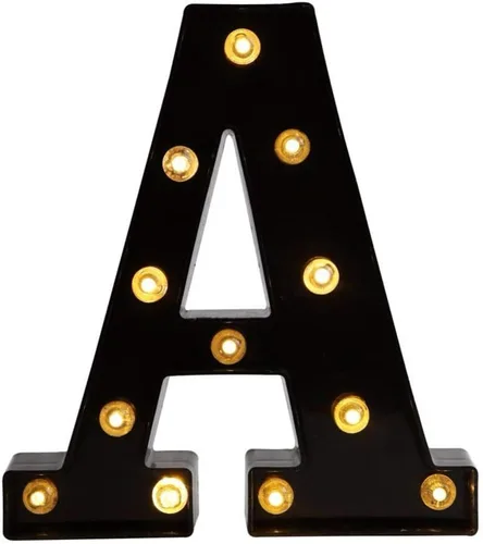 Vista 38 de Ulalaza Letrero de luz LED en blanco y negro, 2 letras AA alimentadas por batería para boda, fiesta de cumpleaños, lámpara de Navidad, luz nocturna