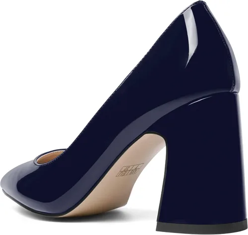 Vista 7 de Zapatos de tacón alto y grueso para mujer, con puntera puntiaguda, 3.3 pulgadas
