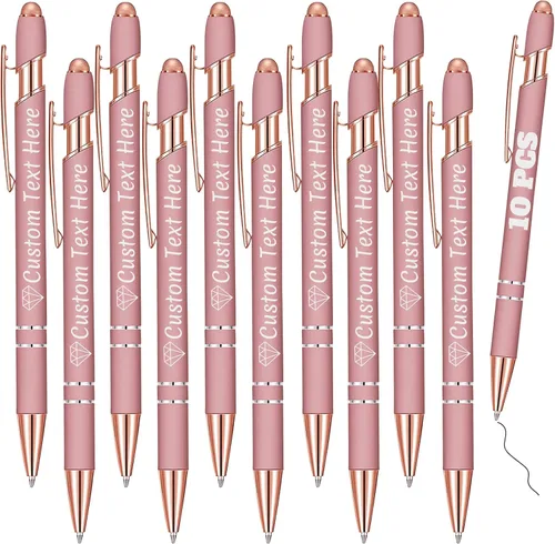 Vista 74 de Bolígrafos personalizados a granel 10 con nombre, grabados con punta de lápiz, bolígrafos de bola personalizados de escritura suave, regalos