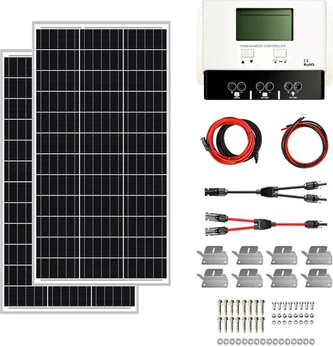 Vista 13 de ExpertPower Kit de energía solar de 100 W y 12 V Batería de litio LiFePO4 de 12 V y 20 Ah Panel solar monorígido de 100 W, controlador de carga