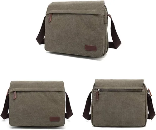 Vista 46 de Sechunk Vintage Canvas Messenger Cross body bag Shoulder bag