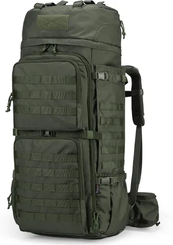 Vista 10 de Mardingtop - Mochila de 75L Molle para senderismo con estructura interna, con cubierta para la lluvia, para campamentos, viajes de mochilero, viajes
