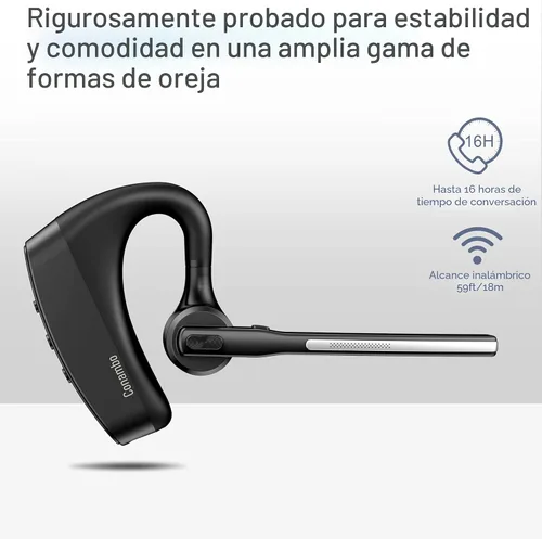 Vista 5 de Conambo Auriculares Bluetooth 5.2 con CVC8.0 Dual Mic Cancelación de Ruido Auricular Bluetooth 16Hrs Talktime Auriculares Inalámbricos para Camión