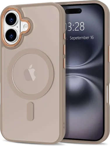 Vista 89 de Anuck - Funda magnética para iPhone 11 compatible con MagSafe, carcasa trasera mate translúcida dura, borde de TPU, delgada, resistente a impactos