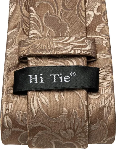 Vista 6 de Hi-Tie Mens Silk Paisley Necktie and Pocket Square Cufflinks Set for Wedding Business