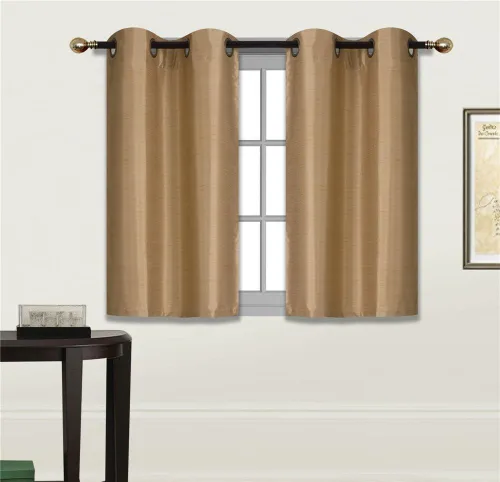 Vista 19 de Elegant Home - Cortina opaca con aislamiento de seda sintética con ojales, 2 paneles de 28 pulgadas de ancho x 36 pulgadas de largo, cada uno