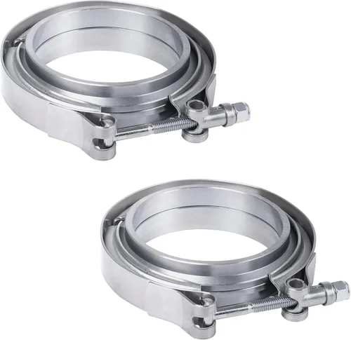 Vista 8 de Kit de abrazadera de brida en V de 2.25" con cresta de acero inoxidable de repuesto para tubo de escape de 2.25 pulgadas JDMSPEED