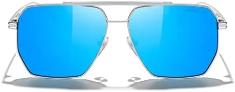 Vista 2 de MERRY'S Lentes de sol cuadrados polarizados de gran tamaño para mujeres y hombres, estilo vintage, retro, UV400, lentes de sol clásicos grandes