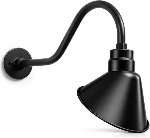 Vista 25 de Luz de letrero de cuello de cisne con pantalla angular negra satinada, 5000 Negro satinado (1 paquete)