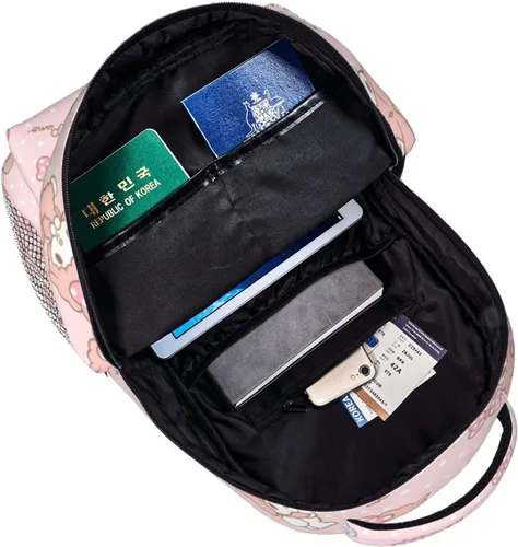 Vista 5 de UNIOND Mochila Kawaii para niñas de 17 pulgadas, mochila de estudiante impresa en 3D, linda mochila informal ligera de viaje, Mochila informal2